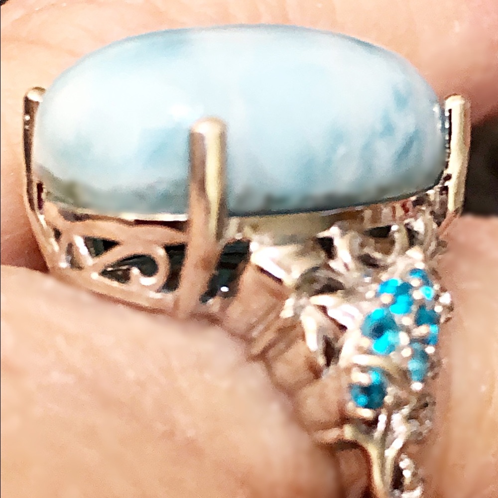 Larimar, Neon Apatite Ring